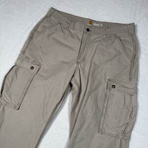Carhartt Cargo Pants Mens 36x30 Khaki Relaxed Fit 100% Cotton Workwear Utility